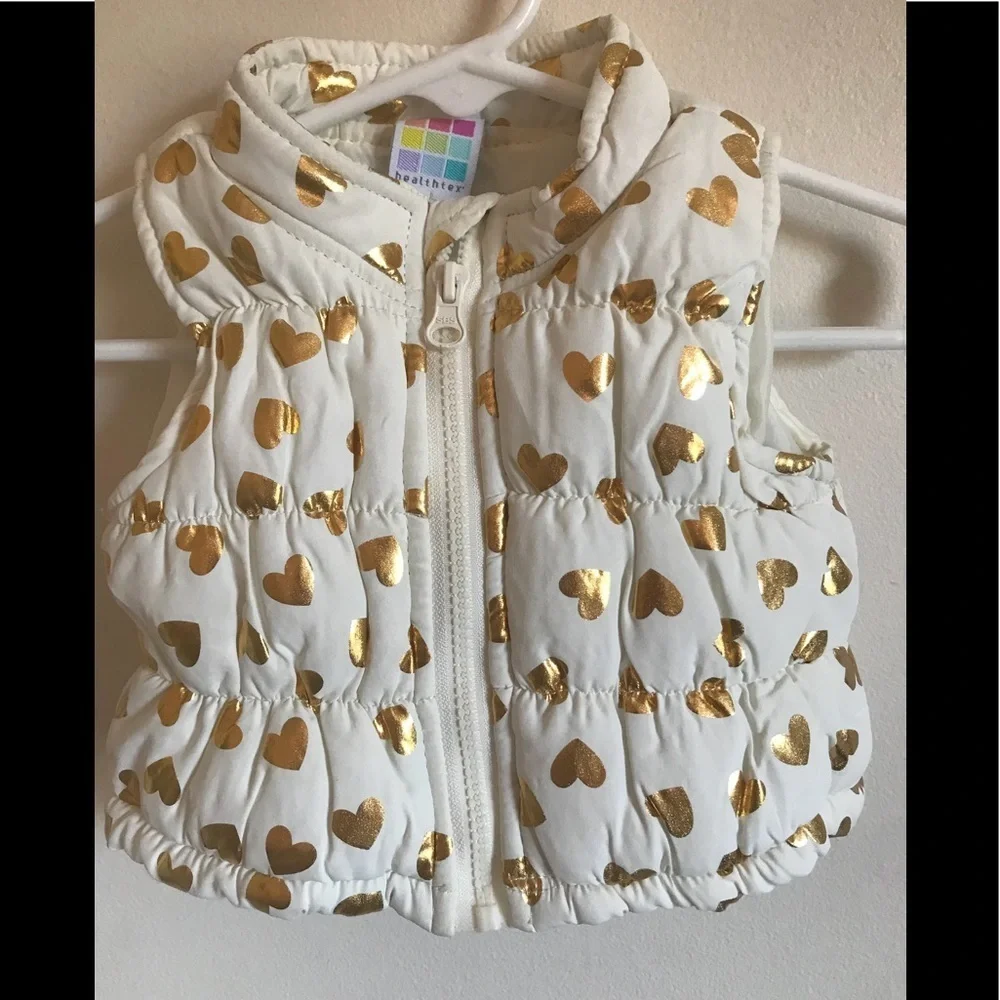 Baby Glitter Gold Hearts Vest